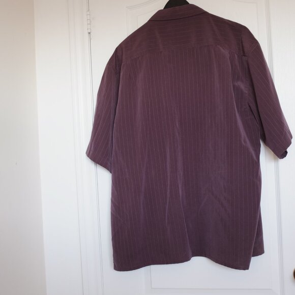 Bruno sueded purple berry pinstripe shirt 2XL - Picture 3 of 6